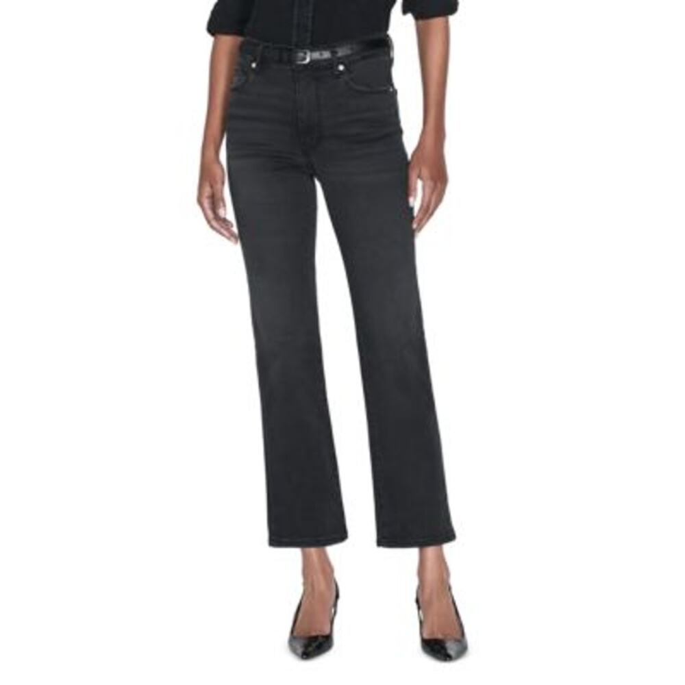 FRAME Le Sleek Straight High Rise Jeans Black Size 25 NWT Stretch Denim